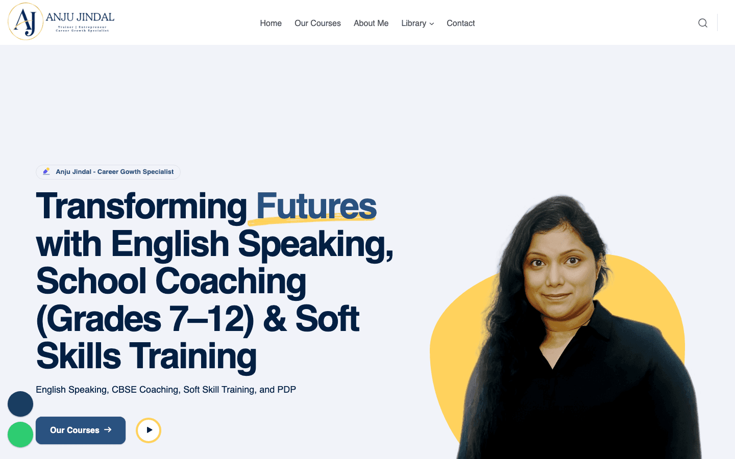 Anju Jindal homepage — English speaking and personality development classes