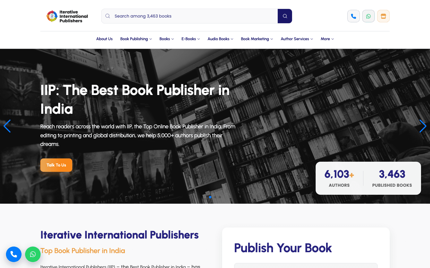 Iterative International Publishers homepage — book publishing services